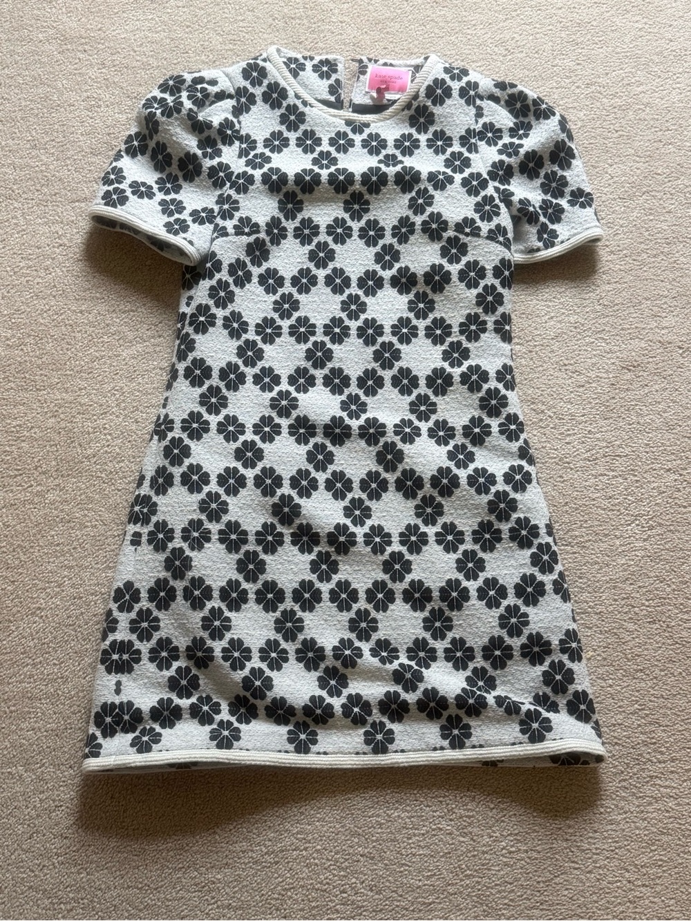 kate spade White and Black Floral Knit Dress